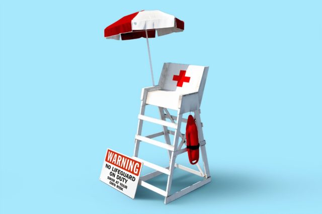 A small copy of a doctor ladder and a warning board
