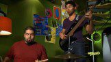 Singers practicing for their band performance