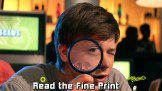 Man looking through the magnifying glass