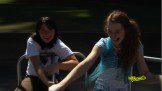 Two sisters are playing