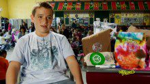 Kid at his project shop