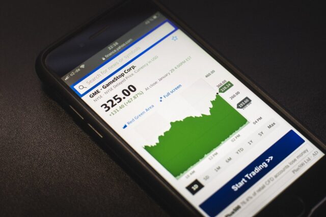 Stock market graph in mobile