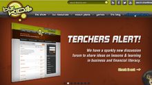 A screen shot of the website for teachers alert.